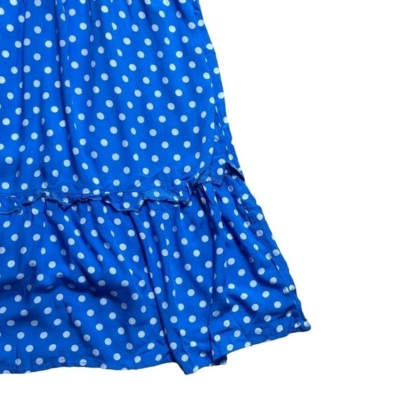 Anthropologie Dolan Blue & White Long Sleeve Polka Dot Midi Dress US XSP - Picture 6 of 12